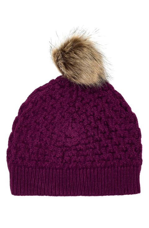 Faux Fur Pompom Beanie
