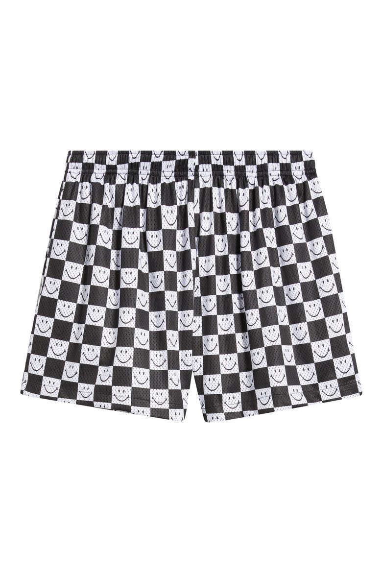 SMILEY® Checkerboard Mesh Shorts, Alternate, color, BLACK/ WHITE