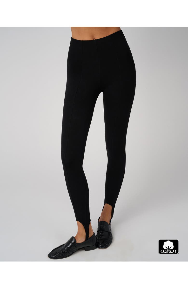 WeWoreWhat Cotton Stirrup Legging, Main, color, Black