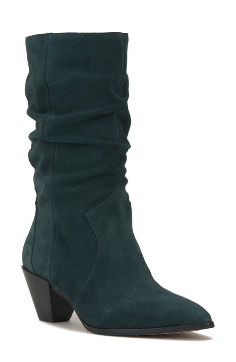 Green mid calf boots best sale