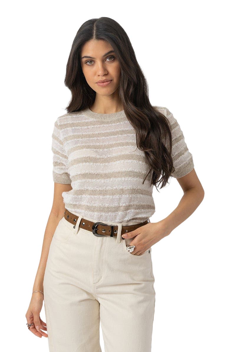 Saint + Sofia Fearne Knit Tee, Main, color, Cream