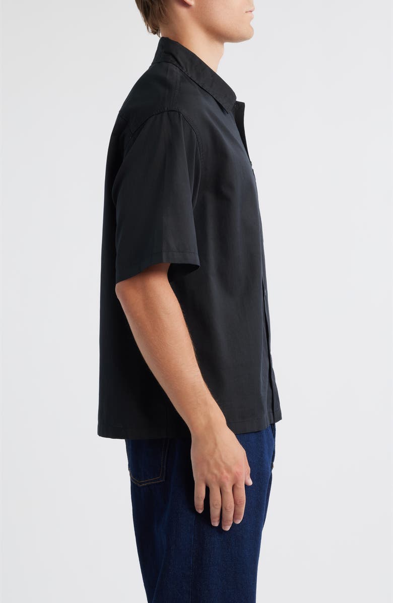 Dickies Lynville Short Sleeve Lyocell & Cotton Button-Up Shirt, Alternate, color, Black
