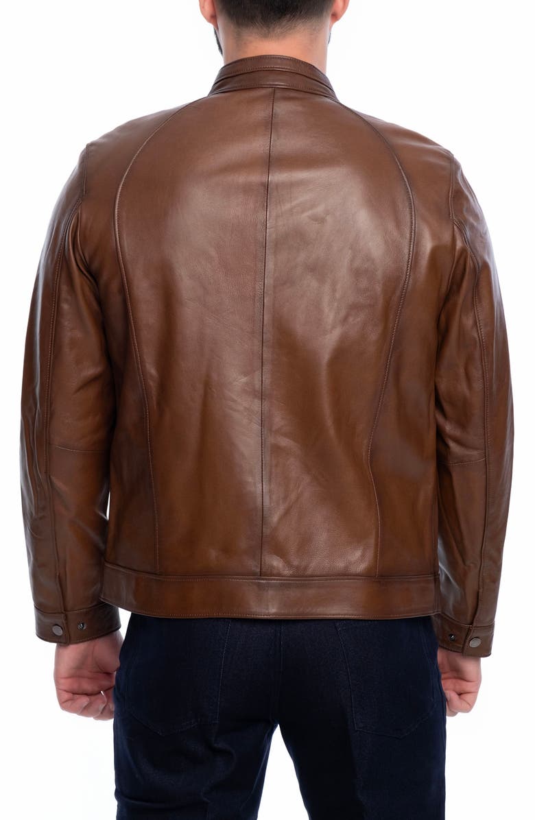 VELLAPAIS Smooth Leather Jacket, Alternate, color, Brown