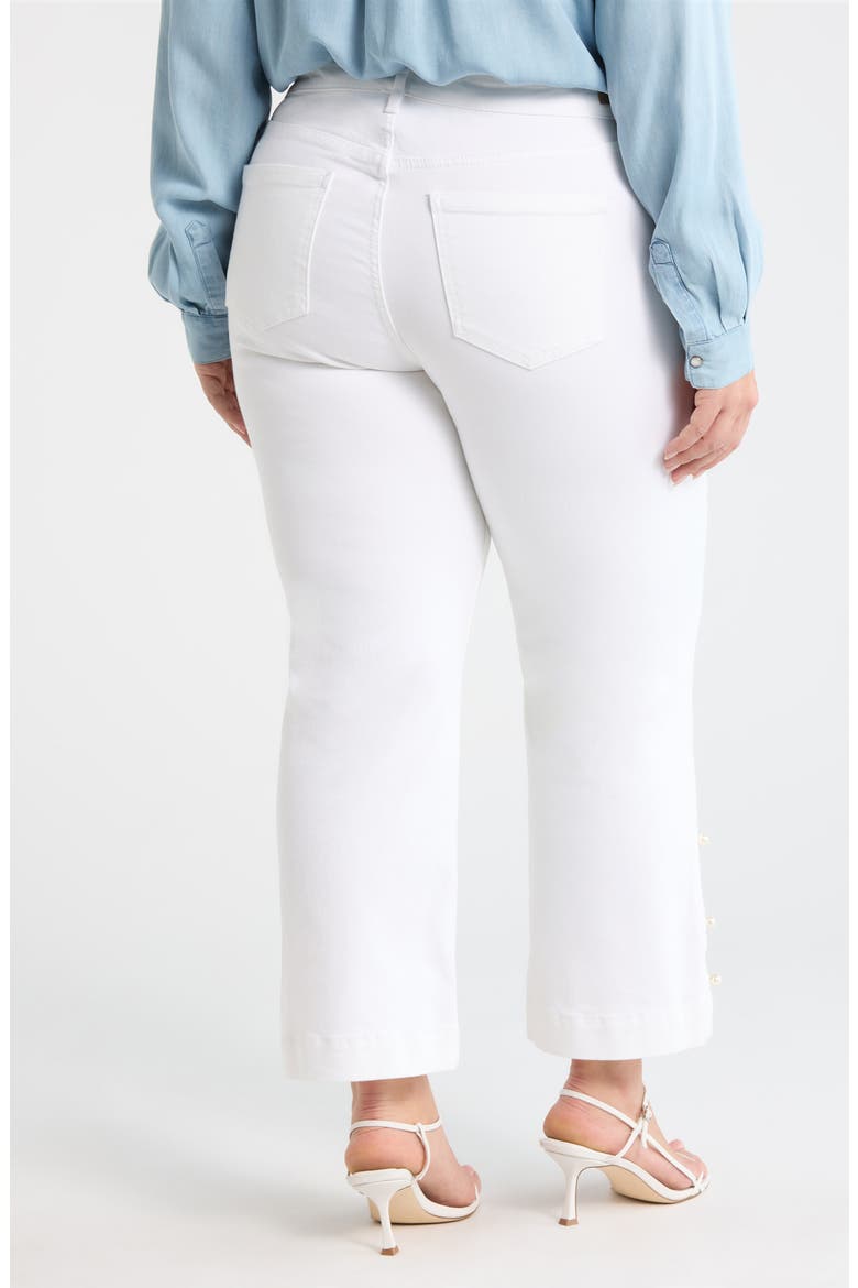 Kennedy Embellished Split Hem Ankle Straight Leg Jeans, Alternate, color, BRIGHT WHITE