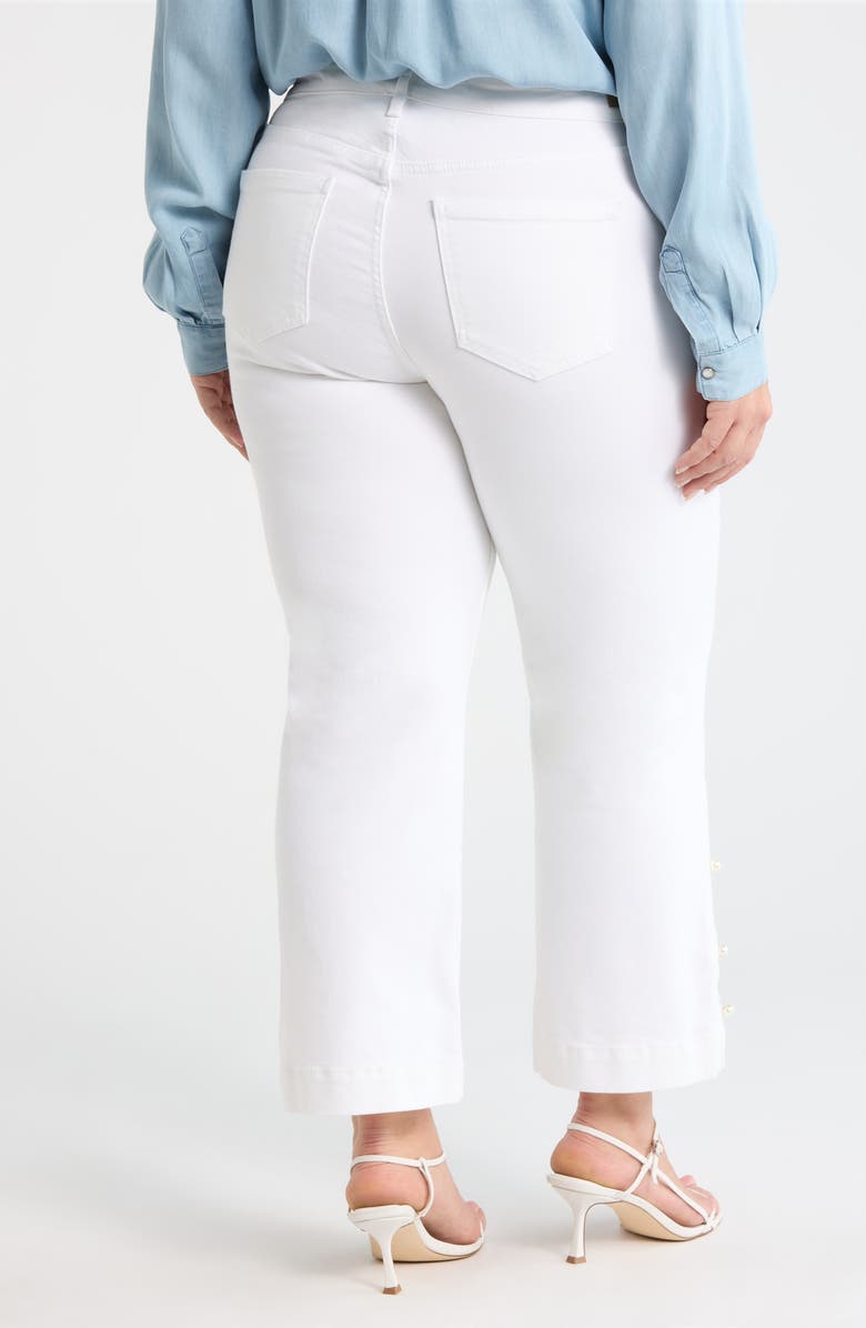 Liverpool Los Angeles Kennedy Embellished Split Hem Ankle Straight Leg Jeans, Alternate, color, Bright White