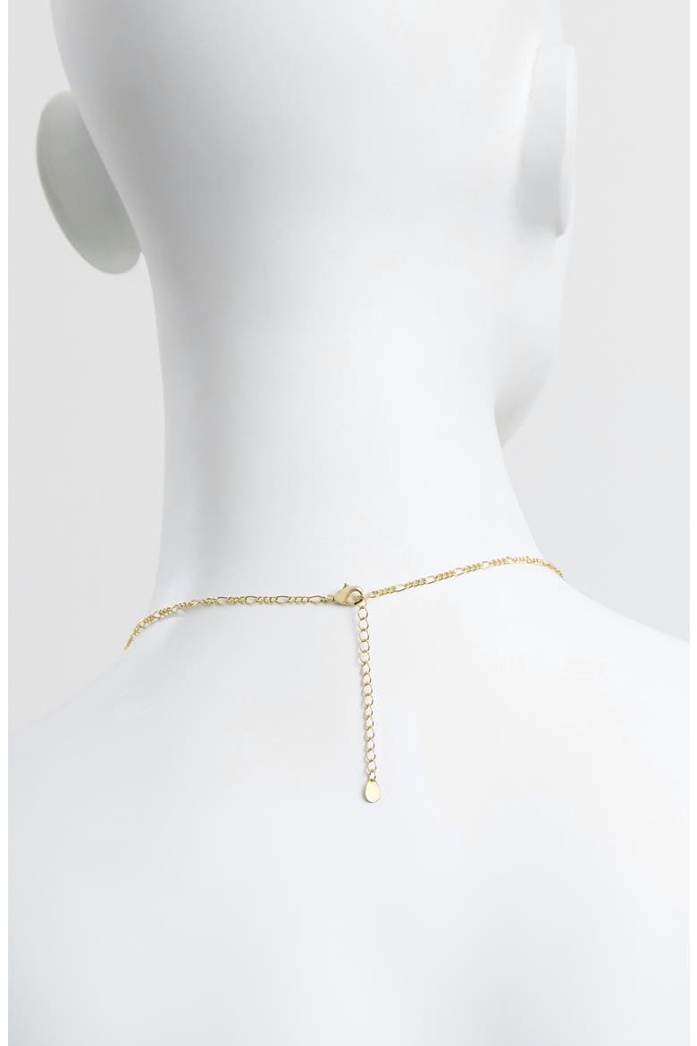 Modern Muse Heart Lock Figaro Necklace, Alternate, color, GOLD