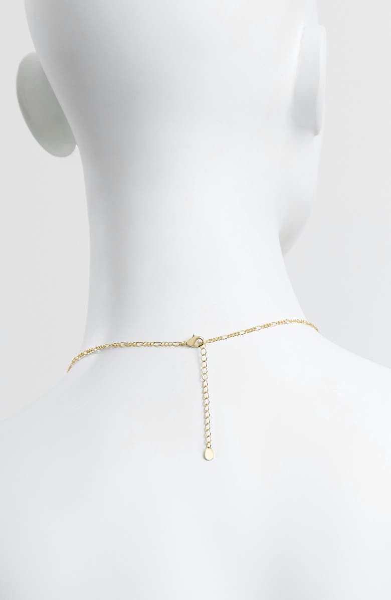 ATHRA LUXE Modern Muse Heart Lock Figaro Necklace, Alternate, color, Gold