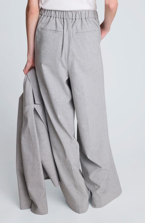 Kenneth Cole Piping Detail Wide Leg Pants In Gray