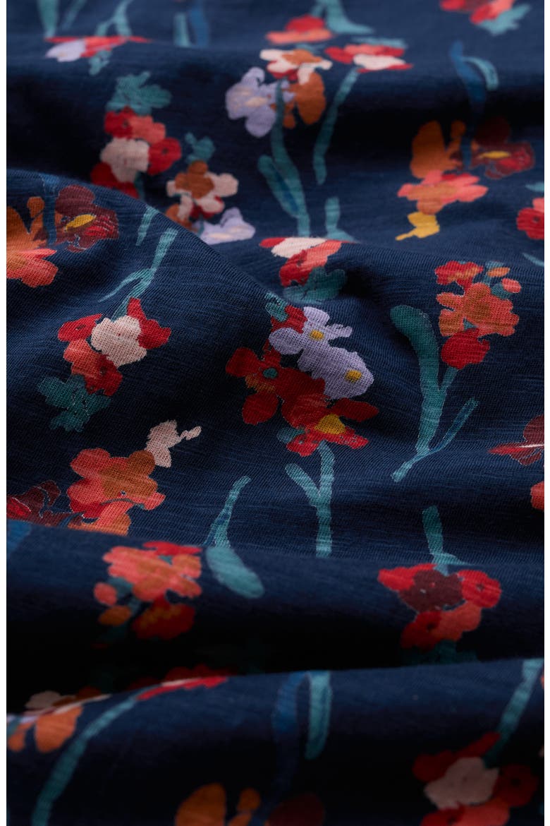 Chateaux Floral Organic Cotton Midi Dress, Alternate, color, SNAPDRAGON SEA CAVE