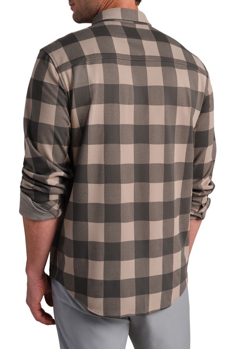 Hardy Check Flannel Button-Up Shirt, Alternate, color, FOGGY TAUPE/ IRON BUFFALO