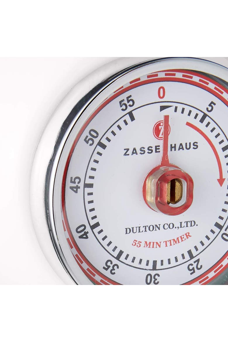 Magnetic Retro 60 Minute Kitchen Timer, 2.75-Inch, Alternate, color, White