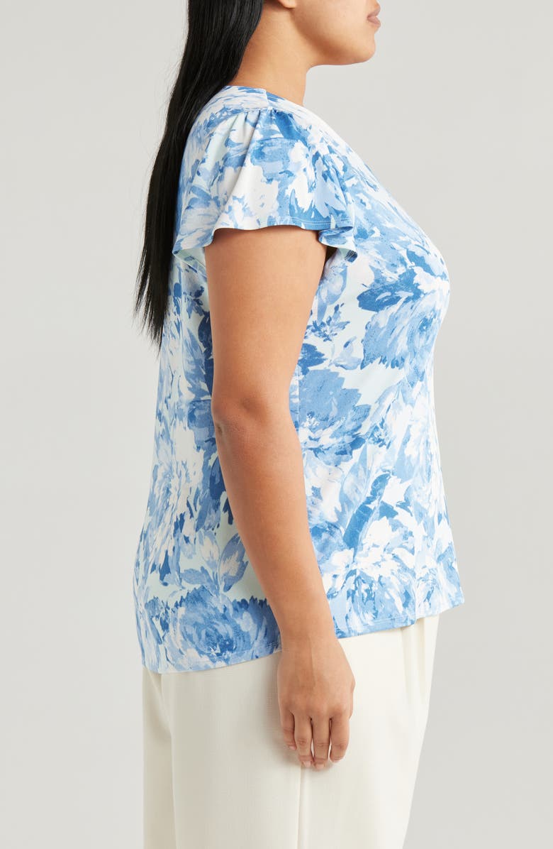 Jones New York Floral V-Neck Top, Alternate, color,