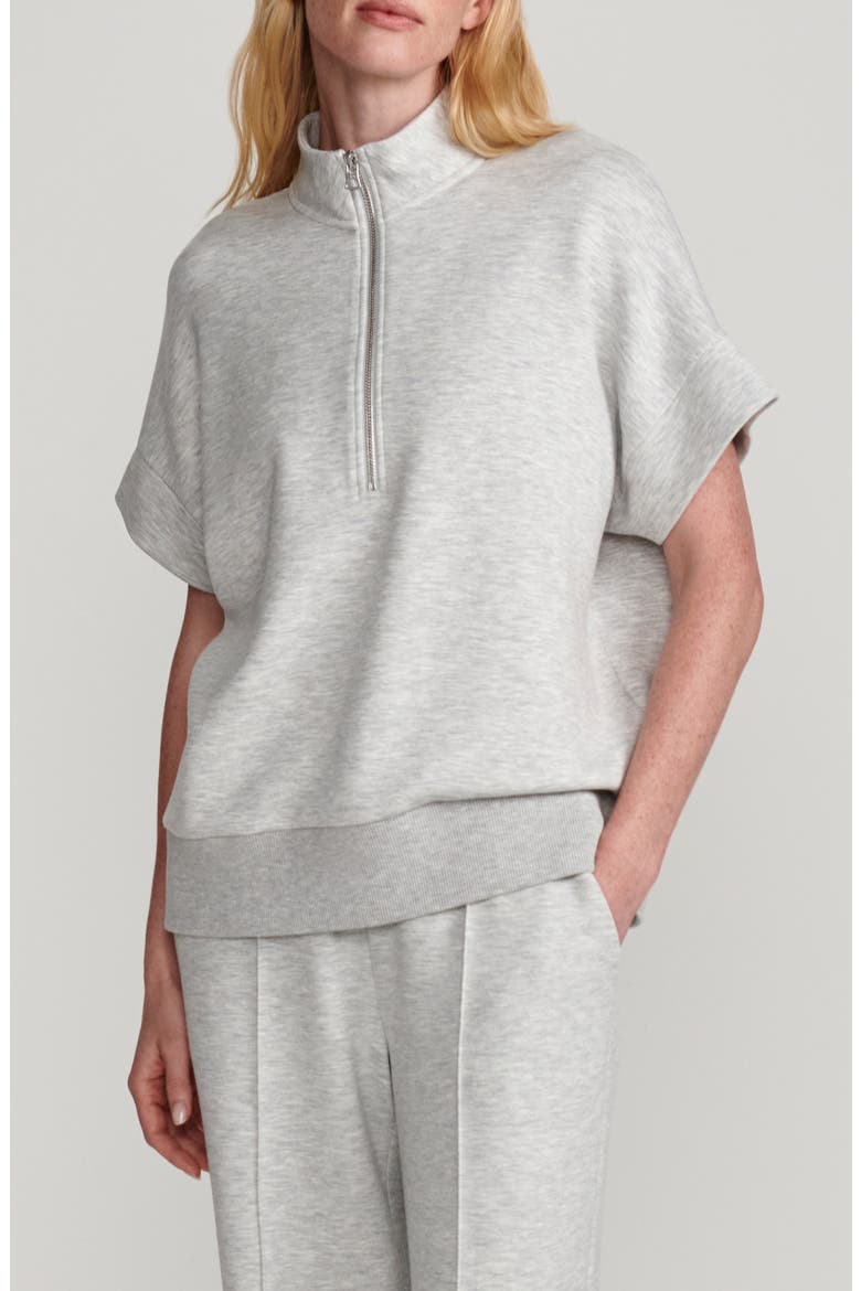 Ritchie Short Sleeve Half Zip, Main, color, LIGHT GREY MARL