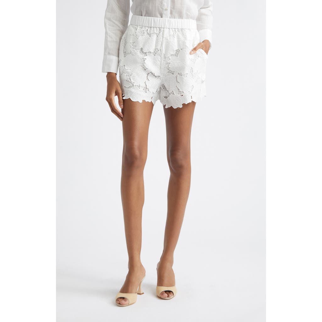 L'AGENCE L'AGENCE LAINA FLORAL LACE COTTON SHORTS