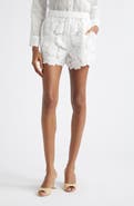 L'AGENCE Laina Floral Lace Cotton Shorts