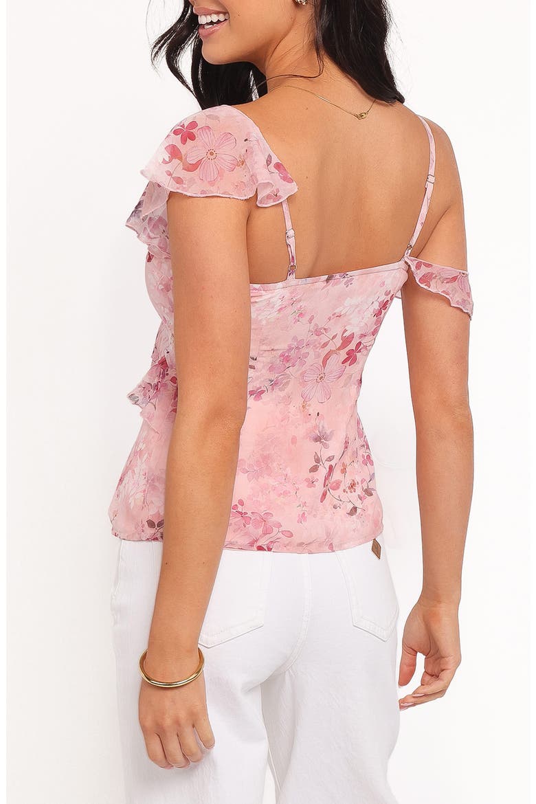 Xandra Floral Ruffle Georgette Top, Alternate, color, PINK FLORAL