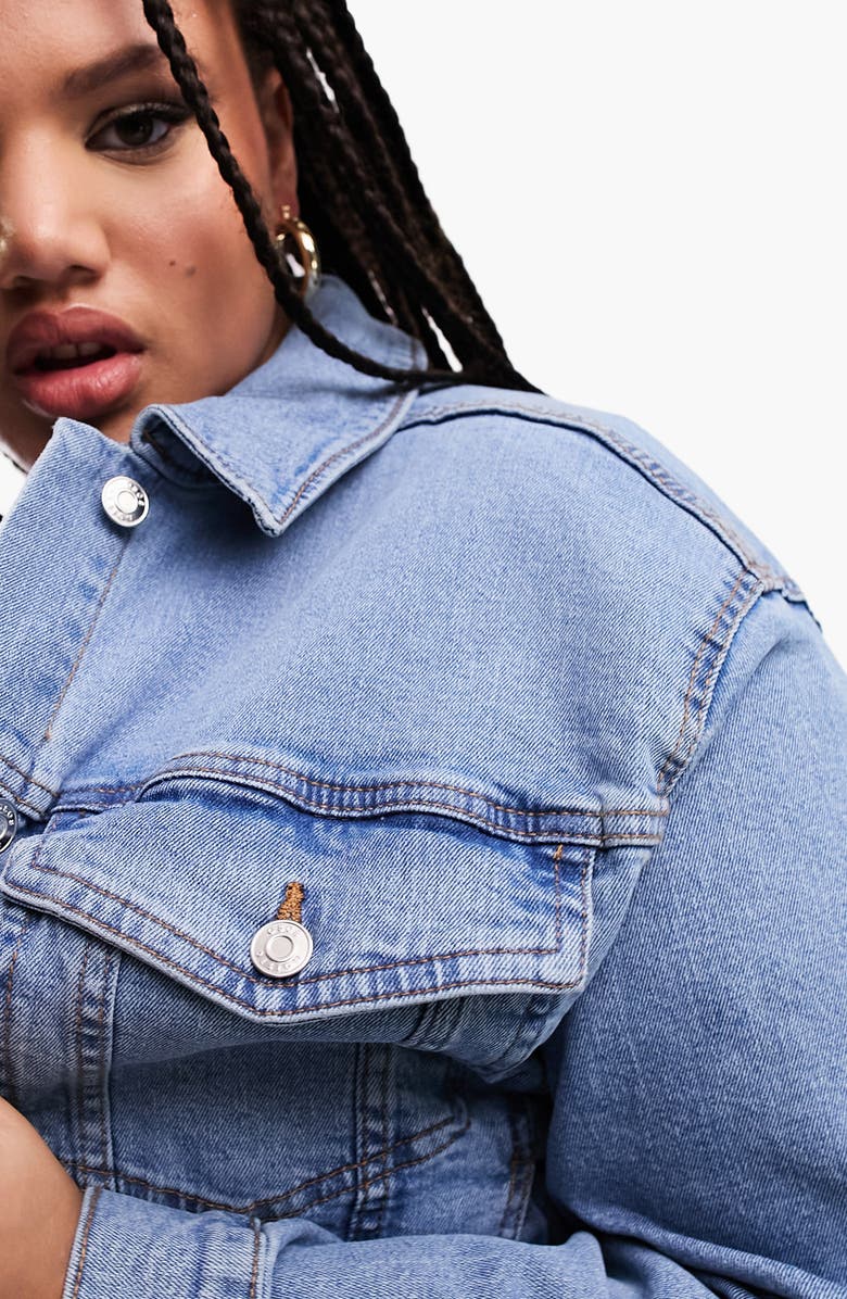 ASOS DESIGN Curve Western Denim Jacket, Alternate, color,