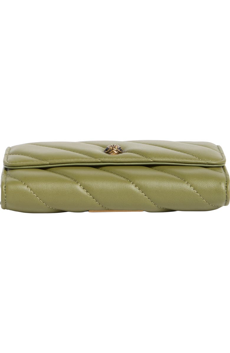 Kurt Geiger London Soho Leather Wallet on Chain, Alternate, color, Medium Green