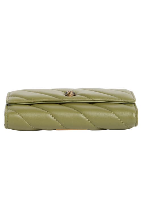 Kurt Geiger London Soho Leather Wallet On Chain In Green