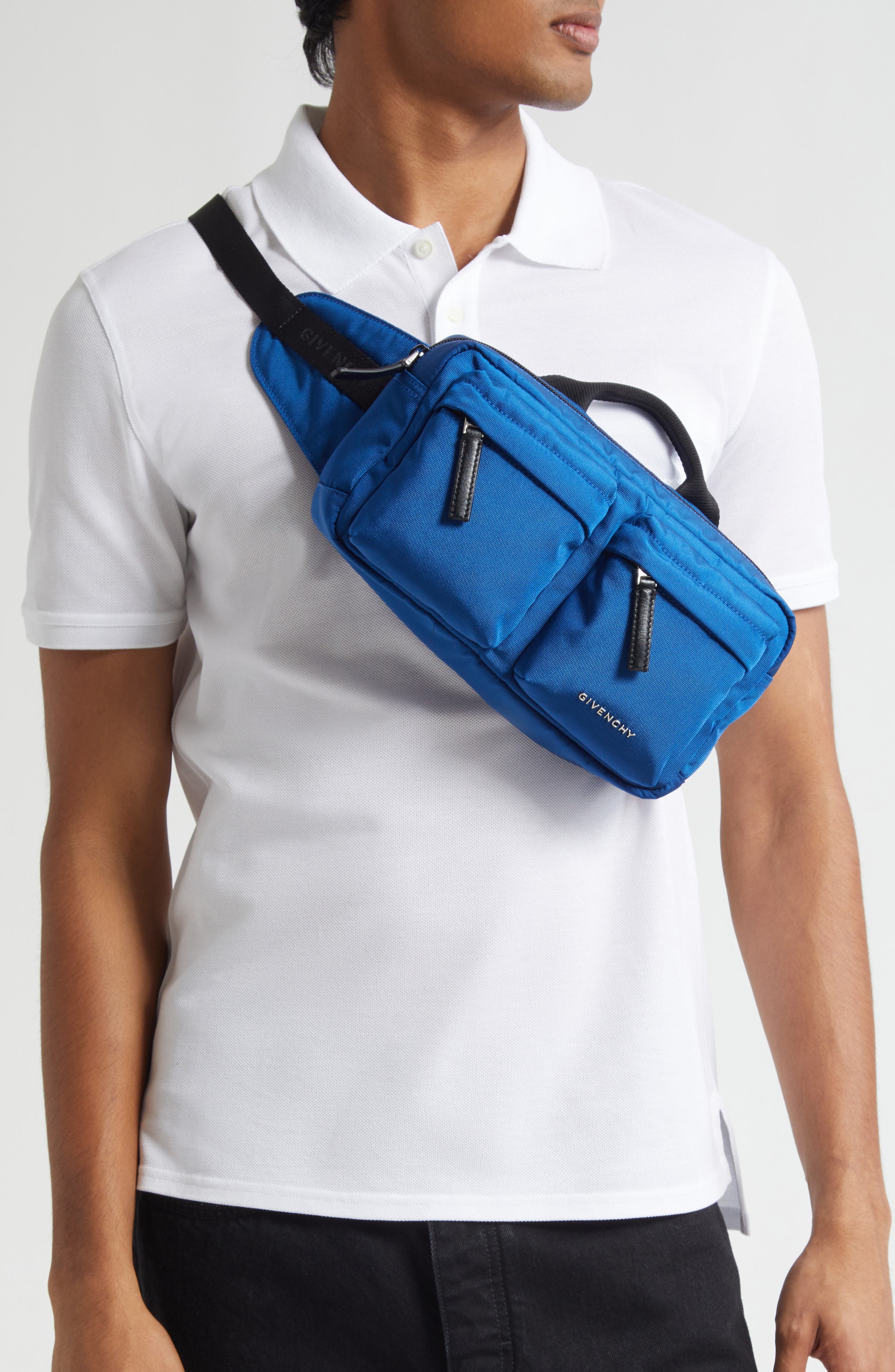 Givenchy Essential U Nylon Belt Bag, Alternate, color, 422-Electric Blue