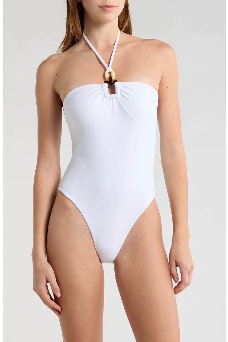 Marjorie One-Piece Swimsuit, Main, color, WHITE