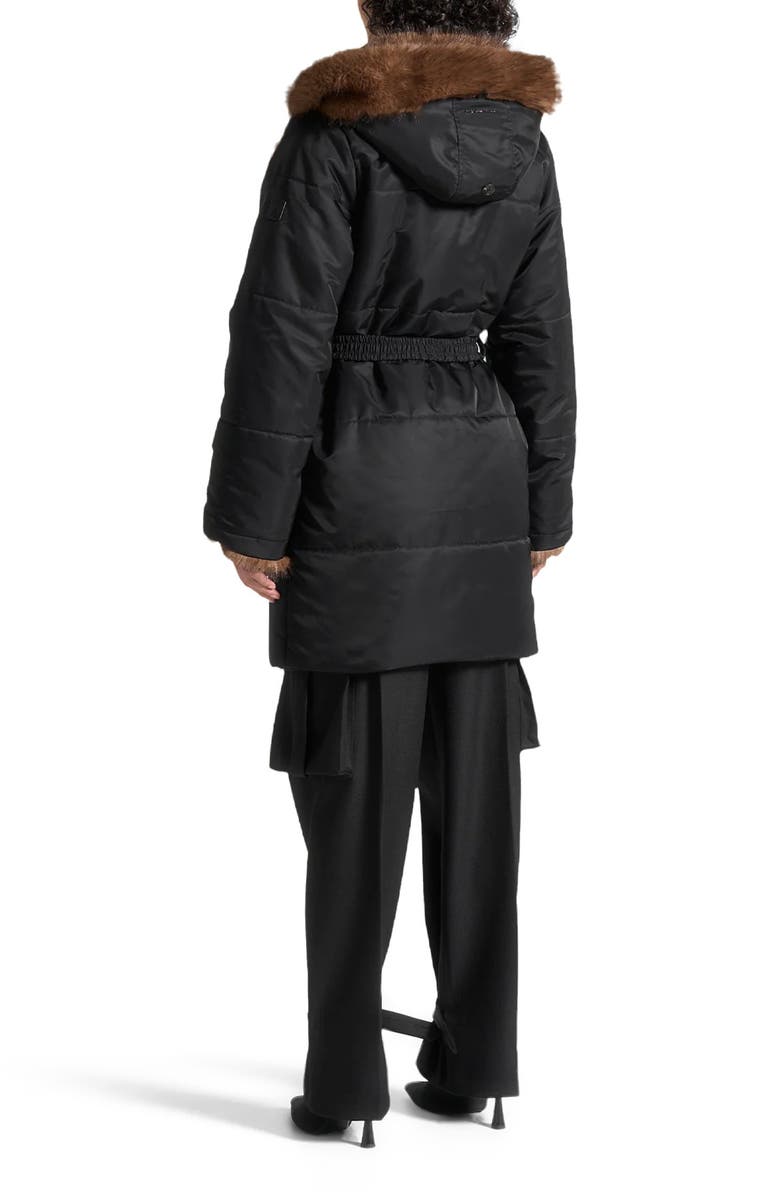 Manière De Voir Alima Fur Longline Belted Coat, Alternate, color, 