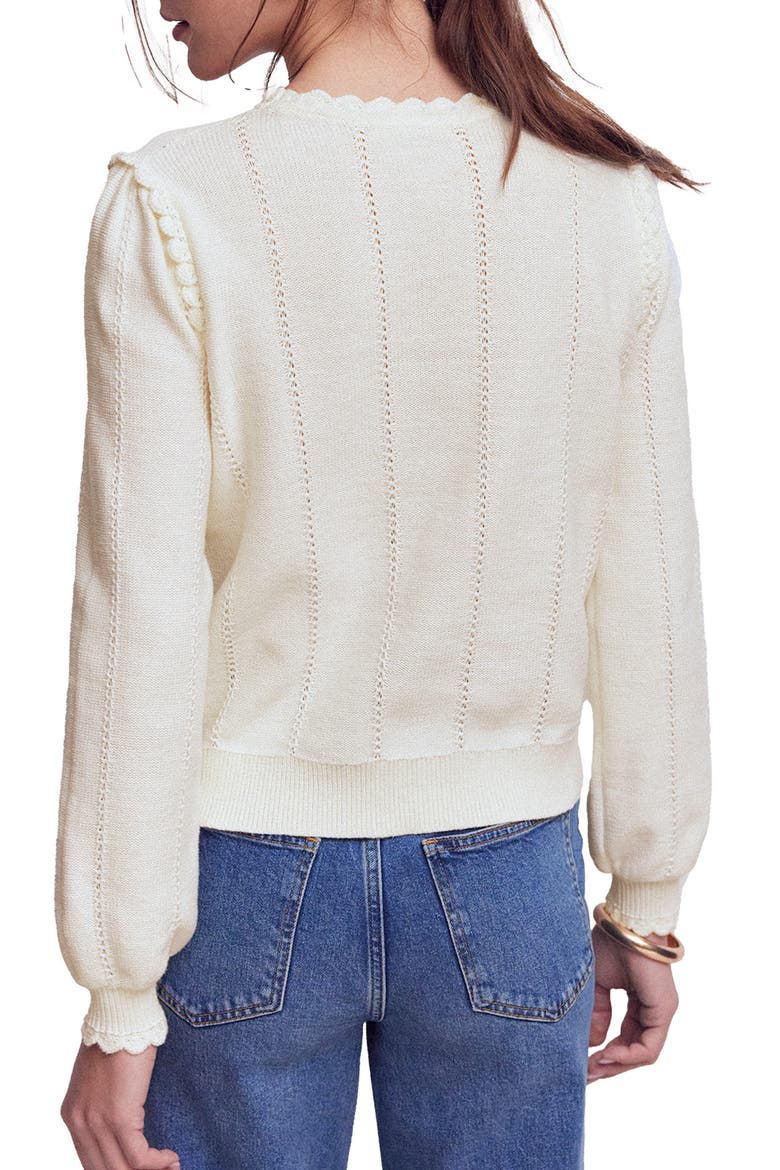 Valeria Floral Embroidered Sweater, Alternate, color, WARM IVORY MELANGE EMBROIDERY