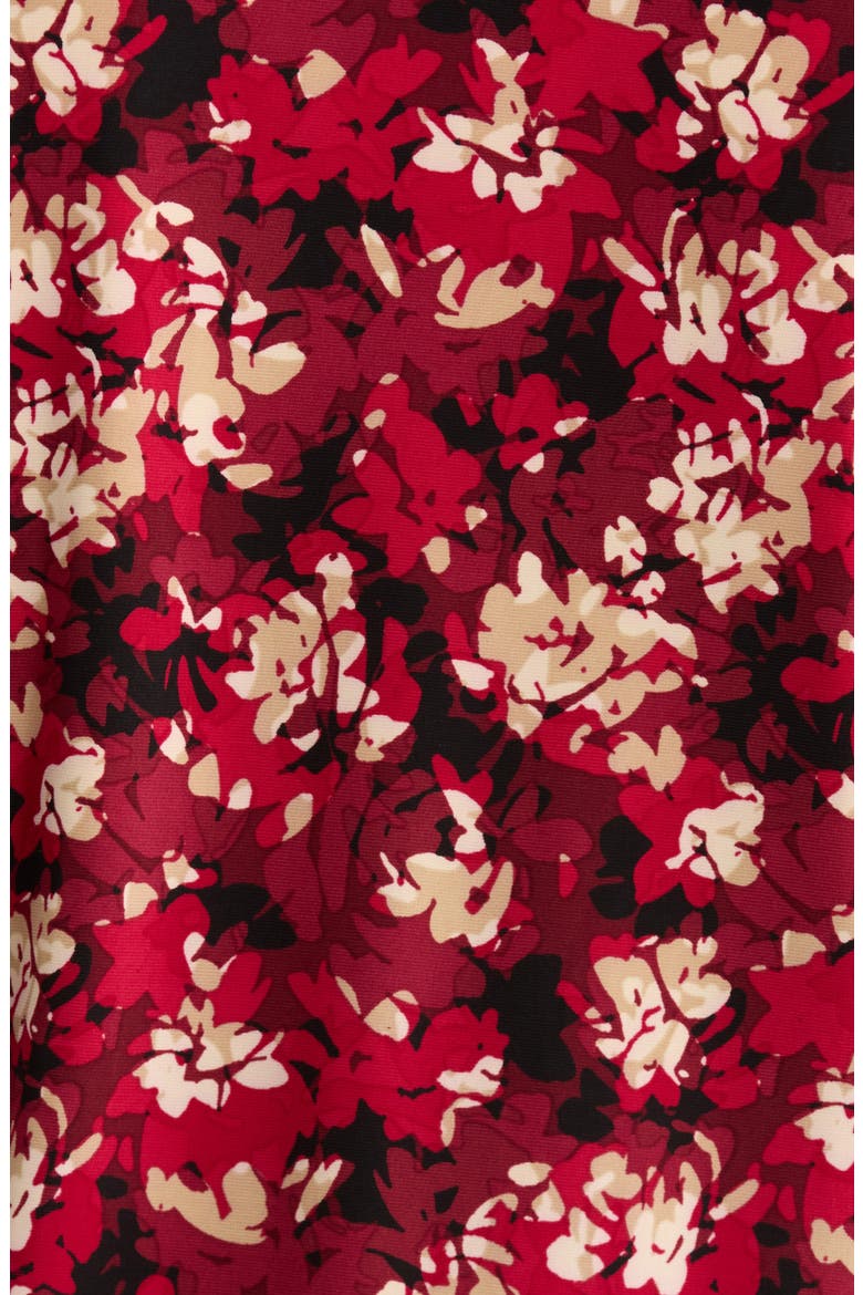 Floral Faux Wrap Top, Alternate, color, TITIAN RED MULTI