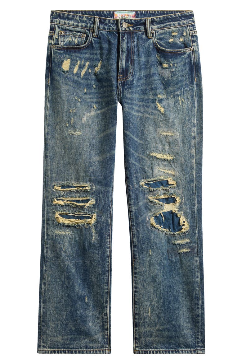 Timeless Ripped & Repaired Bootcut Jeans, Alternate, color, LIGHT WASH