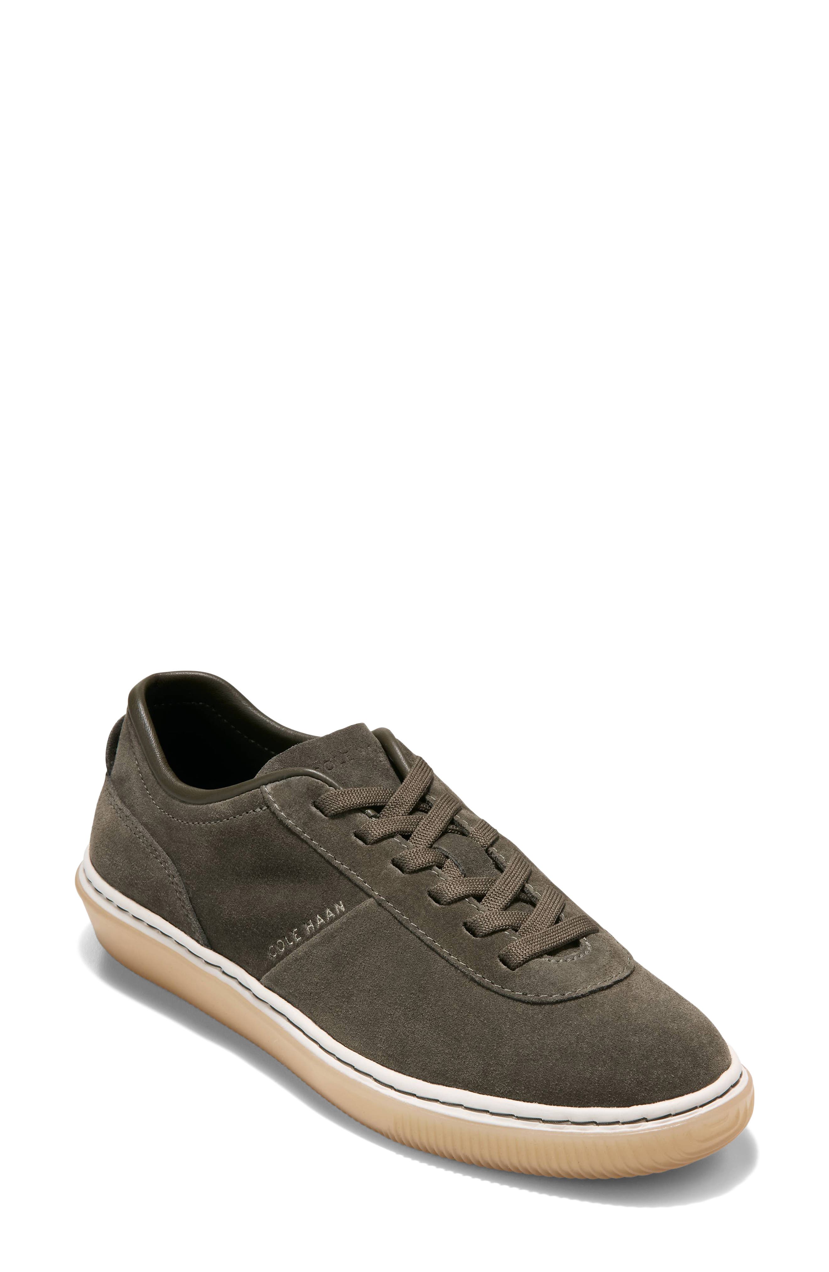 GrandPro Packwell Leather Sneaker, Main, color, DEEP OLIVE SUEDE / NATURAL GUM
