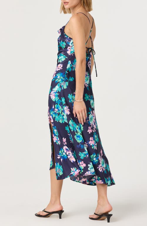 Astr The Label Cowl Neck Slipdress In Blue