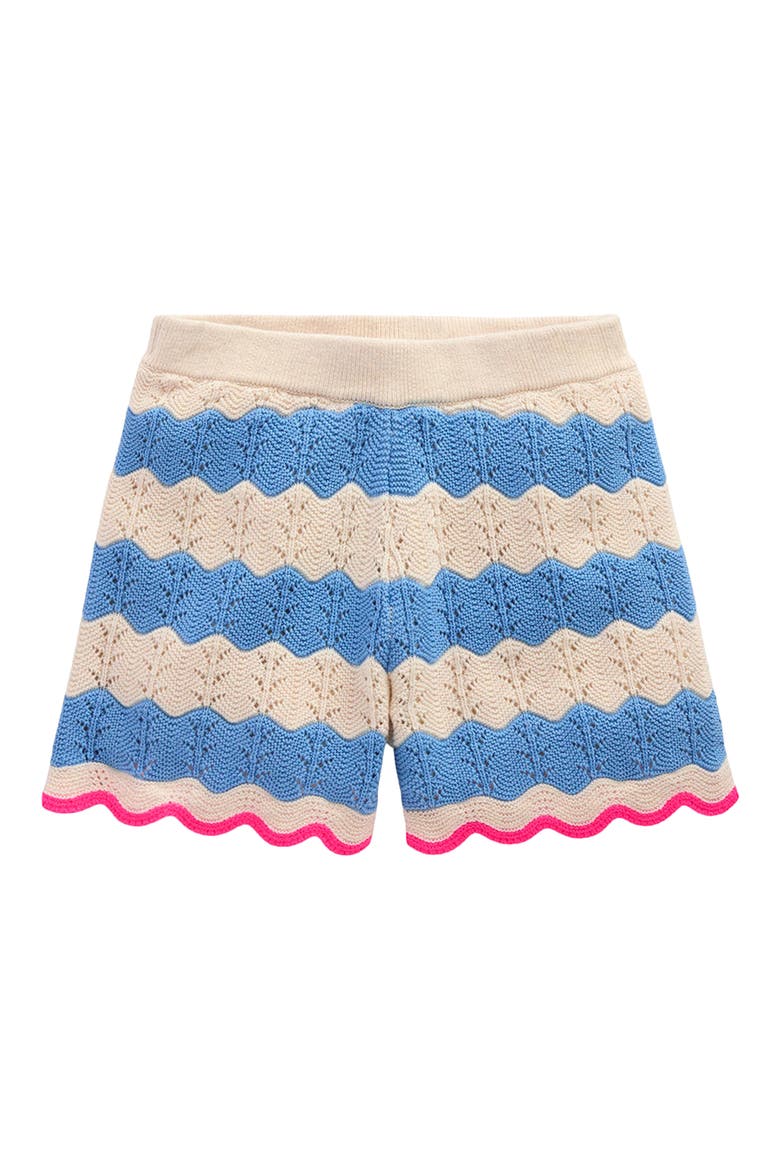 Kids' Pointelle Knit Shorts, Main, color, WAVE BLUE/ ECRU MARL