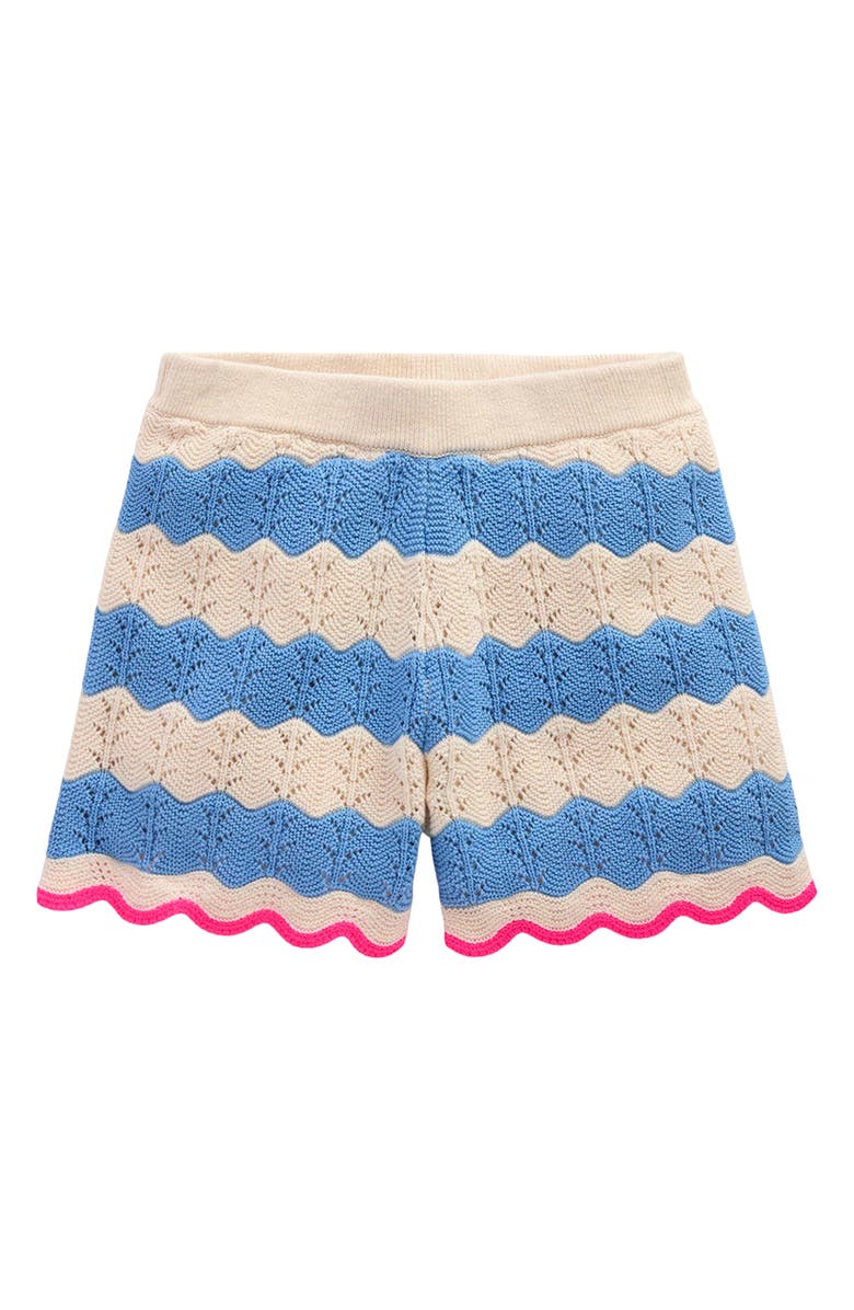 Mini Boden Kids' Pointelle Knit Shorts, Main, color, Wave Blue/ Ecru Marl