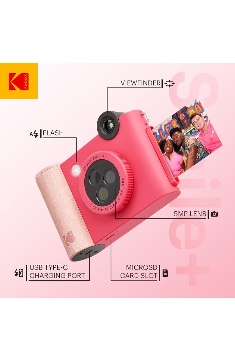 Kodak Smile+ 2-in-1 Instant Camera Gift Bundle, Alternate, color, Fuchsia