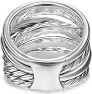 David Yurman Crossover 14k Gold & Sterling Silver Five Row Ring