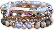 Humanist Beauty Healing Cross 4 Stack Bracelet Set