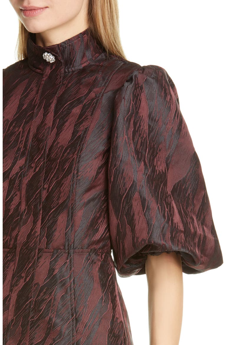 High Neck Jacquard Minidress, Alternate, color, DECADENT CHOCOLATE 927