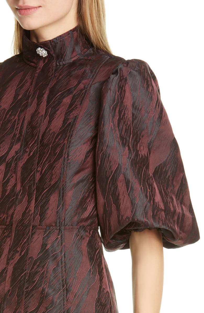 Ganni High Neck Jacquard Minidress, Alternate, color, 