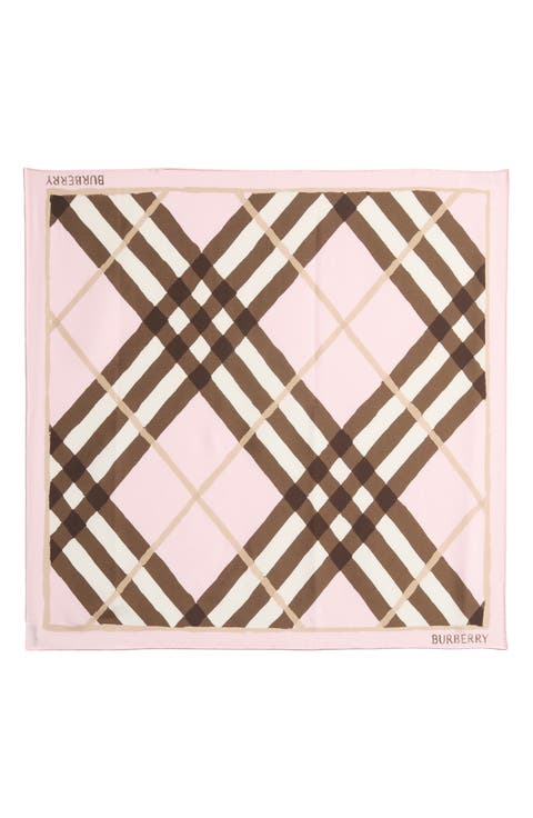 Argyle Check Silk Square Scarf
