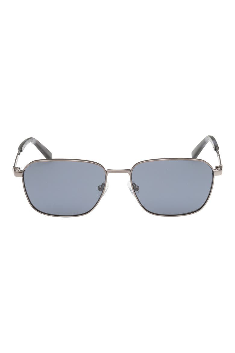 56mm Round Sunglasses, Main, color, SHINY GUNMETAL / SMOKE LENS