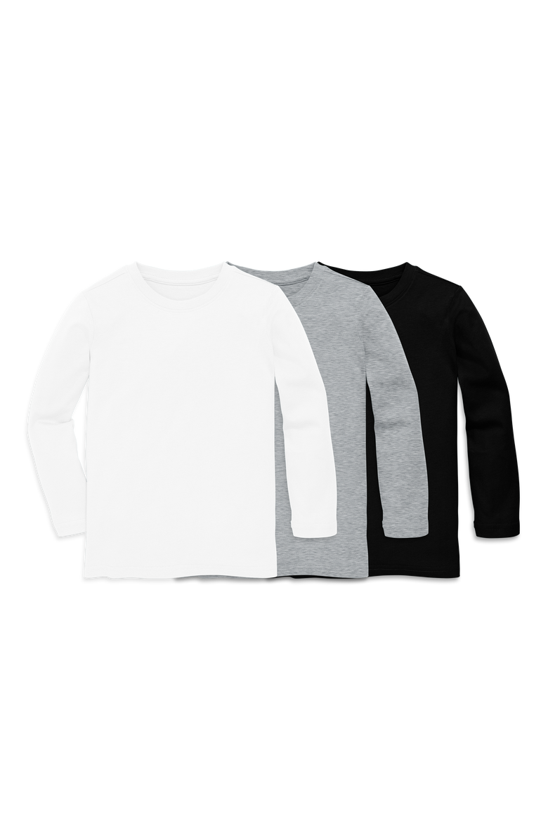 Primary Kids Long Sleeve Classic Tee 3 Pack, Main, color, Neutral Mix