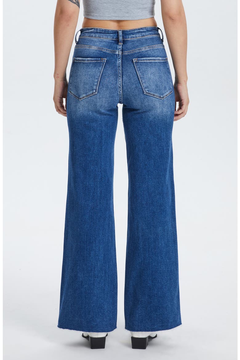 Raw Hem High Waist Wide Leg Jeans, Alternate, color, AZURE