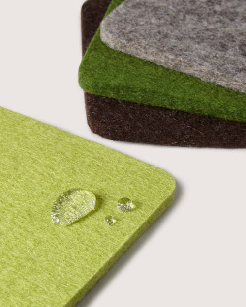 GRAF & LANTZ GRAF LANTZ BIERFILZL MERINO WOOL SQUARE COASTER MULTI 4 PACK 