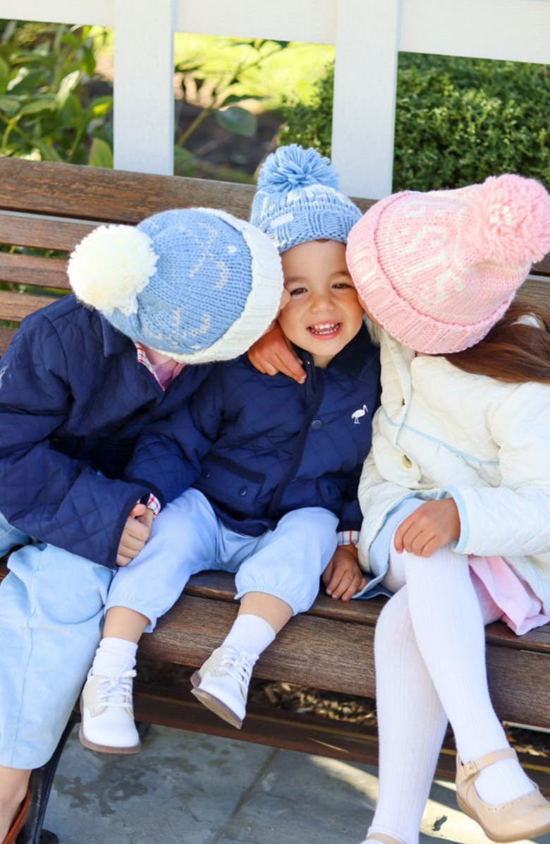 Bits & Bows Golf Clubs Knit Hat/Mittens Bundle, Alternate, color, Blue