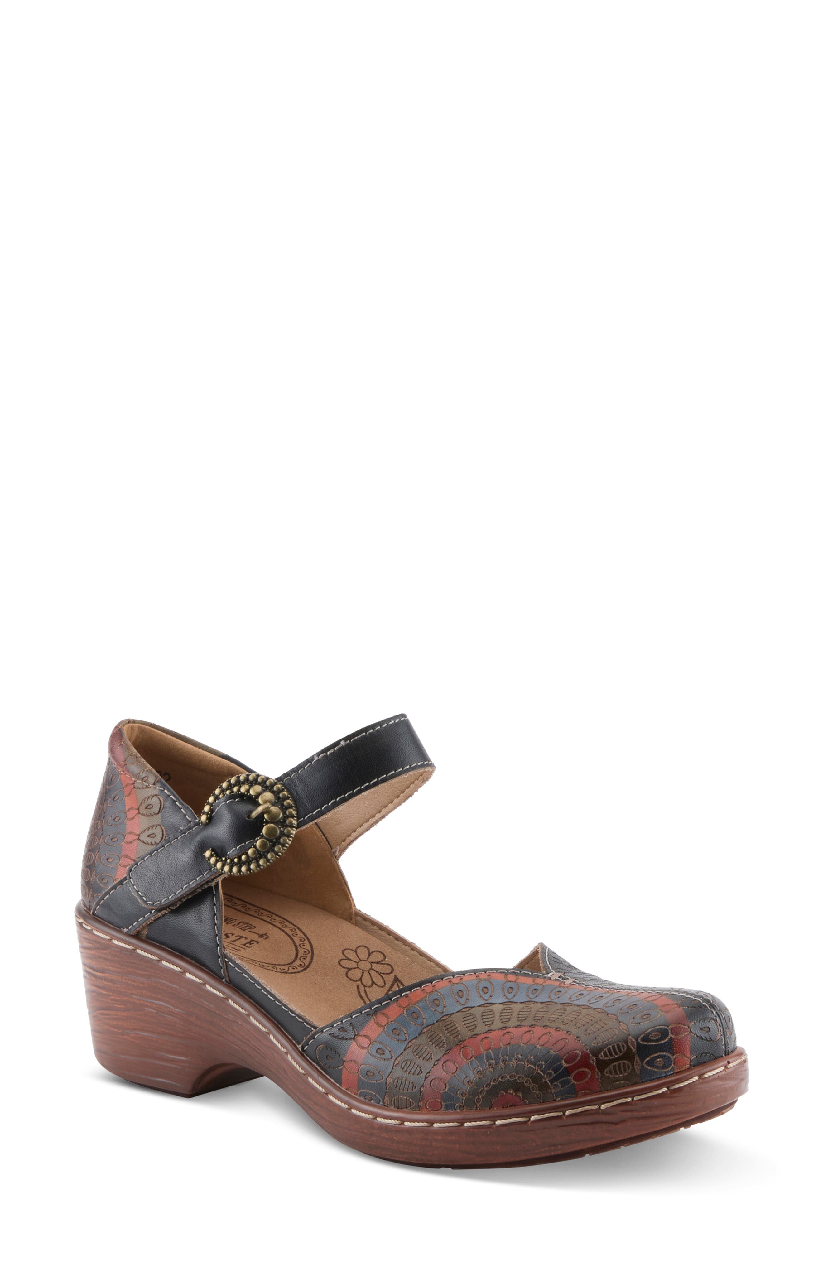 Veesome Leather Mary Jane Pump, Main, color, BLACK MULTI