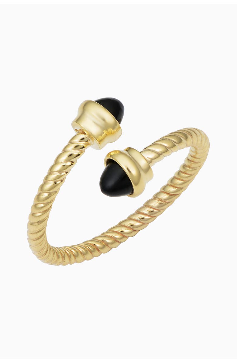 Oradina 14K Yellow Gold Onyx Finger Candy Ring, Main, color, Yellow Gold