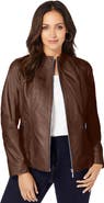 Jessica London Zip Front Leather Jacket