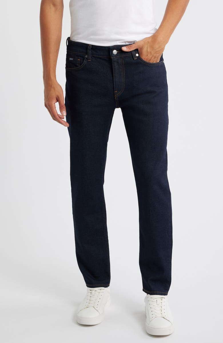 BOSS Ogden Straight Leg Jeans, Main, color, Navy