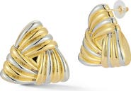 GLAZE JEWELRY Two Tone Statement Stud Earrings
