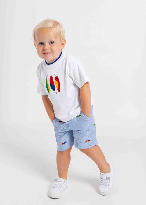 Florence Eiseman Jr. Cord Short With Embroidered Fishing Lures In Blue